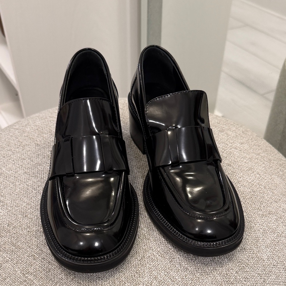 Jimmy Choo Black Spazzolato Platform Loafers - Picture 5 of 7